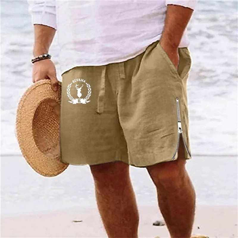 Men's Animal Deer Shorts Summer Shorts Beach Shorts Mid Waist Hawaiian Casual Daily Holiday Going out Drawstring Zipper Elastic Waist Designer Clothing Apparel3