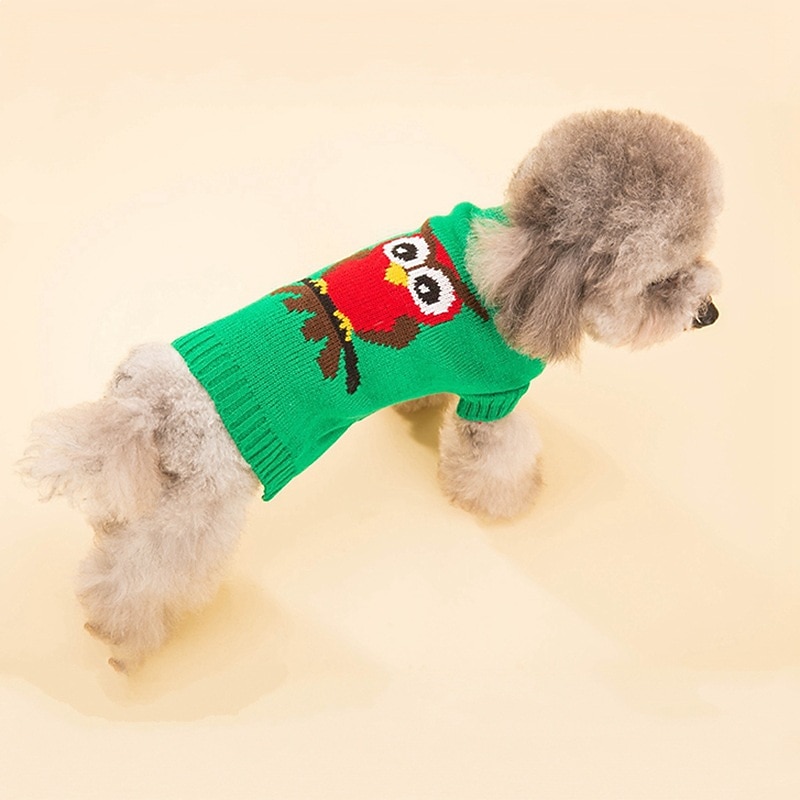 Dog Cat Sweater Jumper Party Cartoon Winter Breathable Soft Washable Comfortable Outdoor Casual Daily Dog Clothing for Bichon Frise Pomeranian Baby Pet Papillon Small4