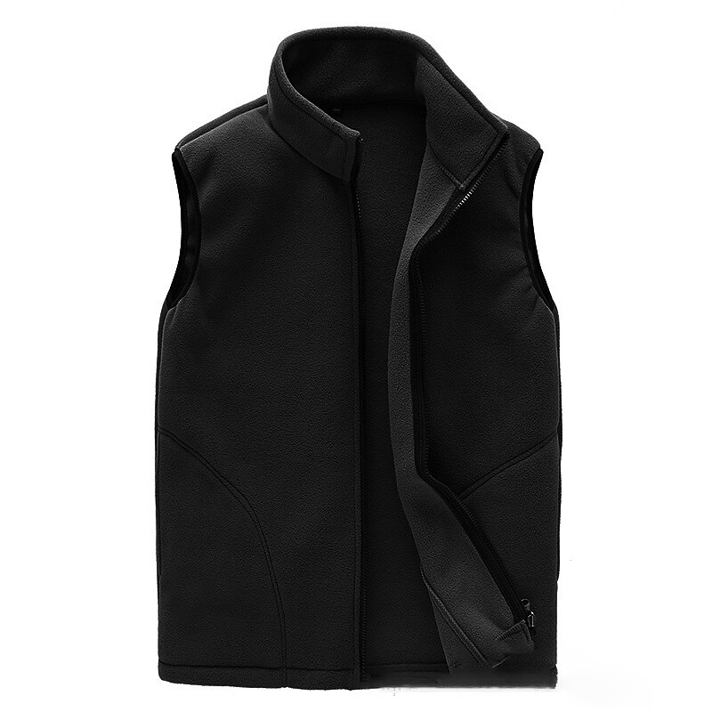 Men's Vest Daily Wear Vacation Weekend Soft Zipper Fall & Winter Plain Warm Modern Contemporary Stand Collar Activewear Thick Regular Black Red4