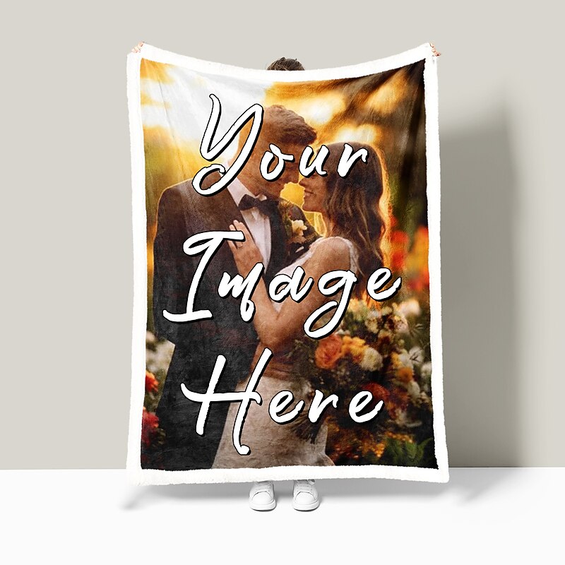 Custom Sherpa Blankets with Photos Personalized Couples Gifts Customized Picture Blanket I Love You Gifts Birthday Gift for Wife Husband Girlfriend Boyfriend