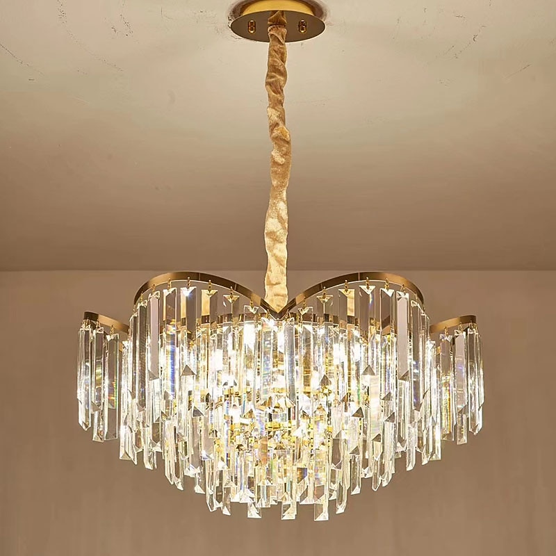 LED Chandeliers Modern Luxury, 60/80cm Gold Crystal for Home Interiors Kitchen Bedroom K9 Crystal Lamp Light 110-240V3
