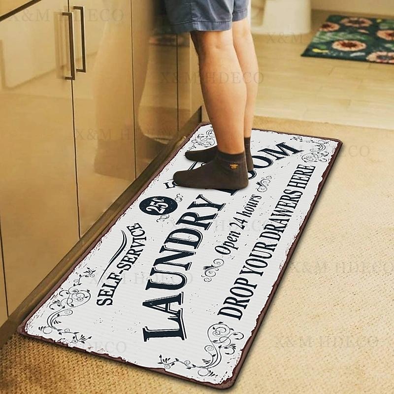 Laundry Mat Rug Kitchen Mat Non-Slip Oil Proof Rug Indoor Outdoor Mat Bedroom Decor Bathroom Mat Entrance Rug Door Mat3