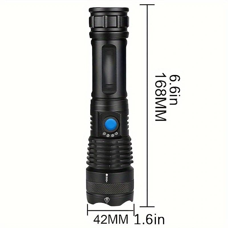 1PC High Power XHP100 Led Flashlight Rechargeable 4 Core Torch Zoom Usb Torch for Camping Outdoor/Emergency Use4