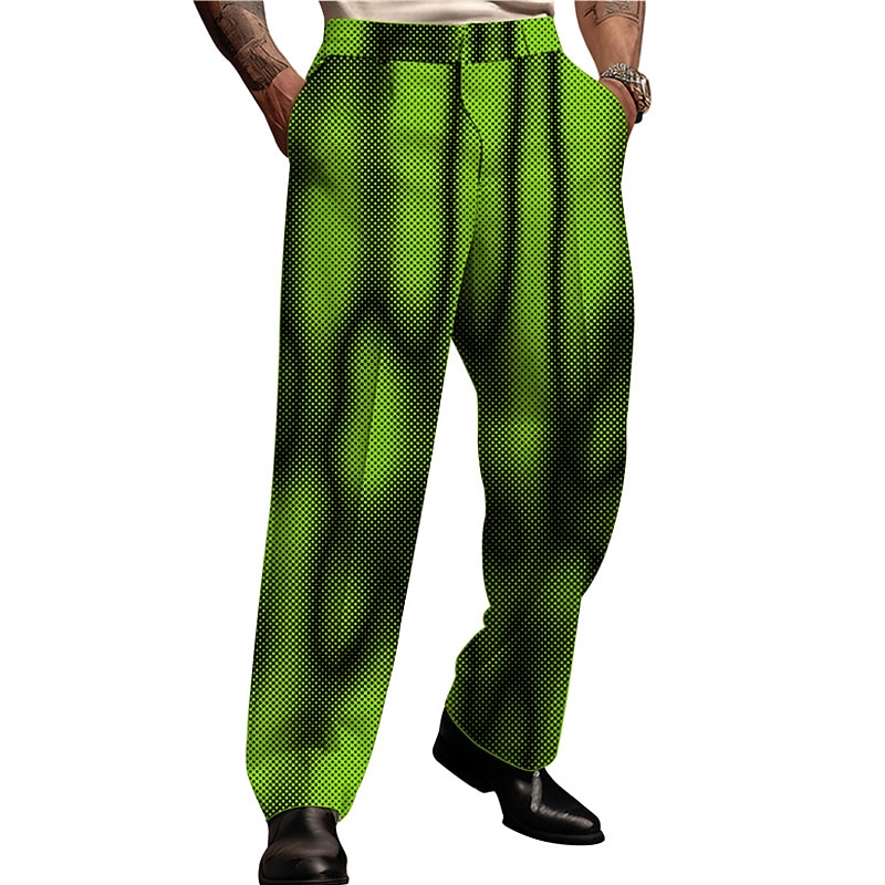 Optical Illusion Gradient Ramp Business Abstract Men's 3D Print Dress Pants Pants Trousers Outdoor Street Wear to work Polyester Black Red Blue S M L High Elasticity Pants4