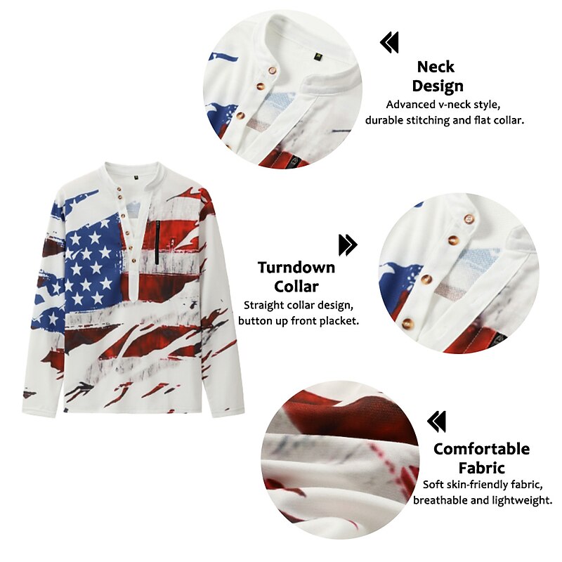 Veterans Day Men's Patriot Patriotic Veteran Unisex Graphic Prints National Flag Sweatshirt Pullover Button Up Hoodie Long Sleeve Sweatshirt Standing Collar Streetwear Designer Casual 3D Print Daily2