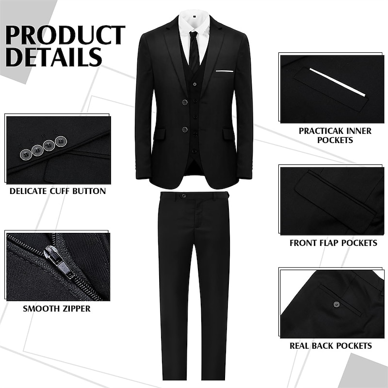 Retro Vintage Roaring 20s 1920s Outfits Suits & Blazers The Great Gatsby Gentleman Solid Color Fancy Dress Men's Halloween Carnival Masquerade Halloween Casual Daily Party / Cocktail Adults' Cravat2