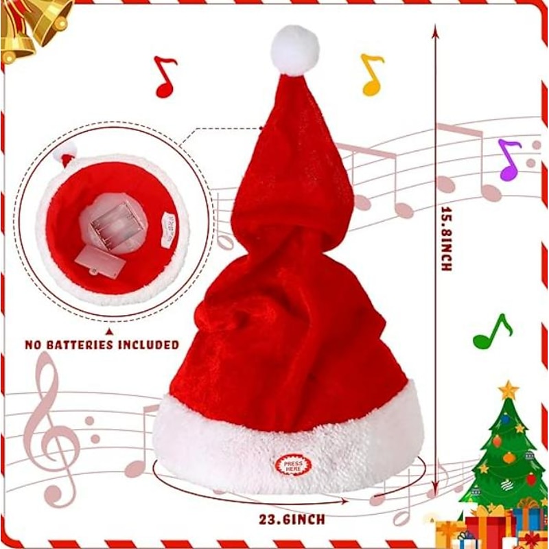 Electric Music Swing Hat Christmas Children's Toy Gift Holiday Decoration Birthday Gift2