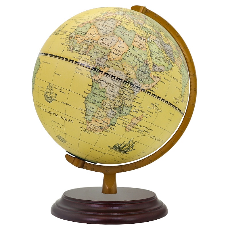 Antique Globe Dia - Mini Globe - Modern Map in Antique Color - English Map - Educational/Geographic