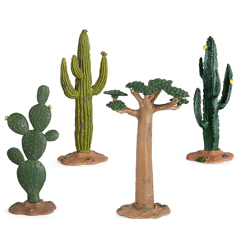 Simulation microlandscape tropical cactus baobab tree coconut rockery tree plant sand table scene decoration tree model2