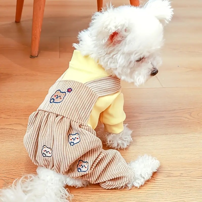 Dog Cat Jumpsuit Cute Casual Winter Breathable Soft Washable Comfortable Outdoor Casual Daily Dog Clothing for Bichon Frise Pomeranian Baby Pet Papillon Small3
