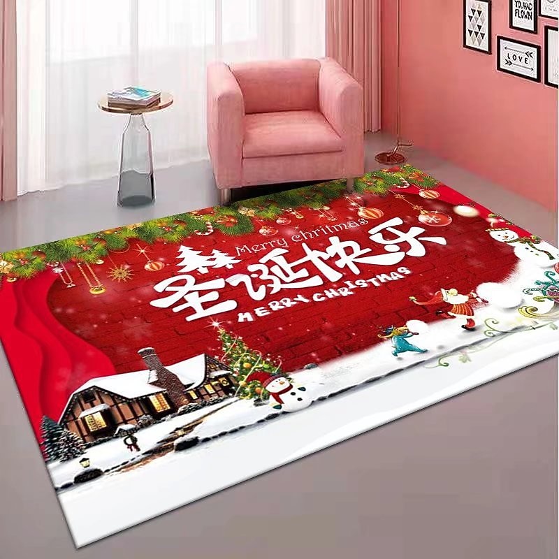 Christmas Decorations Area Rugs Xmas Tree Red and Black Buffalo Plaid Non-Slip Washable Rug Indoor Rug Floor Mats Non Shedding Carpet for Living Room Bedroom Dining Room Home Decor4