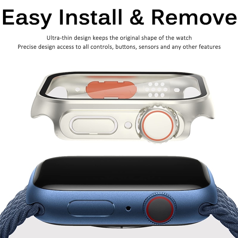Watch Case with Screen Protector Compatible with Apple Watch Series 8 7 41mm 45mm / Series 6 5 4 SE 40mm 44mm Scratch Resistant Dust Proof Bumper Full Cover Hard PC Watch Cover3