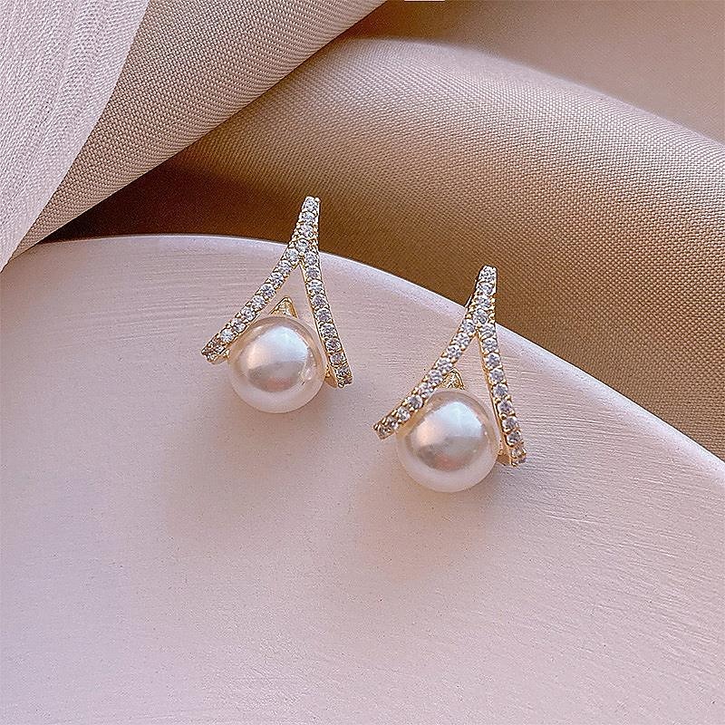 Women's Pearl Stud Earrings Fine Jewelry Classic Precious Stylish Romantic Earrings Jewelry Silver For Gift Festival 1 Pair4