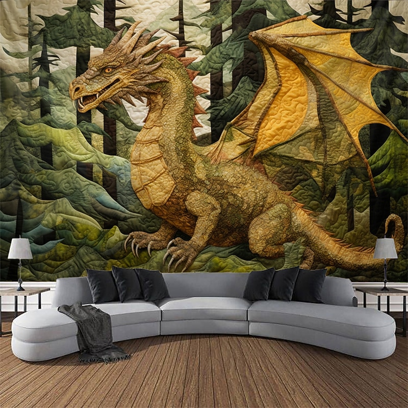 Dragon Reading Book Hanging Tapestry Wall Art Large Tapestry Mural Decor Photograph Backdrop Blanket Curtain Home Bedroom Living Room Decoration2