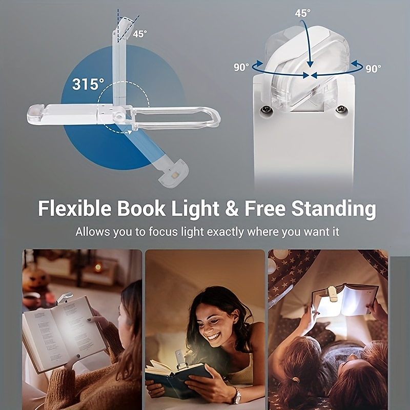 USB Rechargeable Book Reading Light LED Eye Care Clip On Book Light For Reading In Bed Portable Bookmark Light3