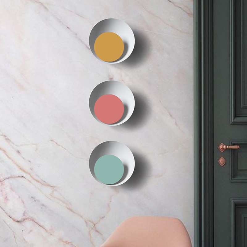 LED Wall Sconces 300° Rotatable Warm White Circle Design Indoor Wall Light Fixtures for Bedroom Bathroom Hallway Doorway Stairway 110-240V2