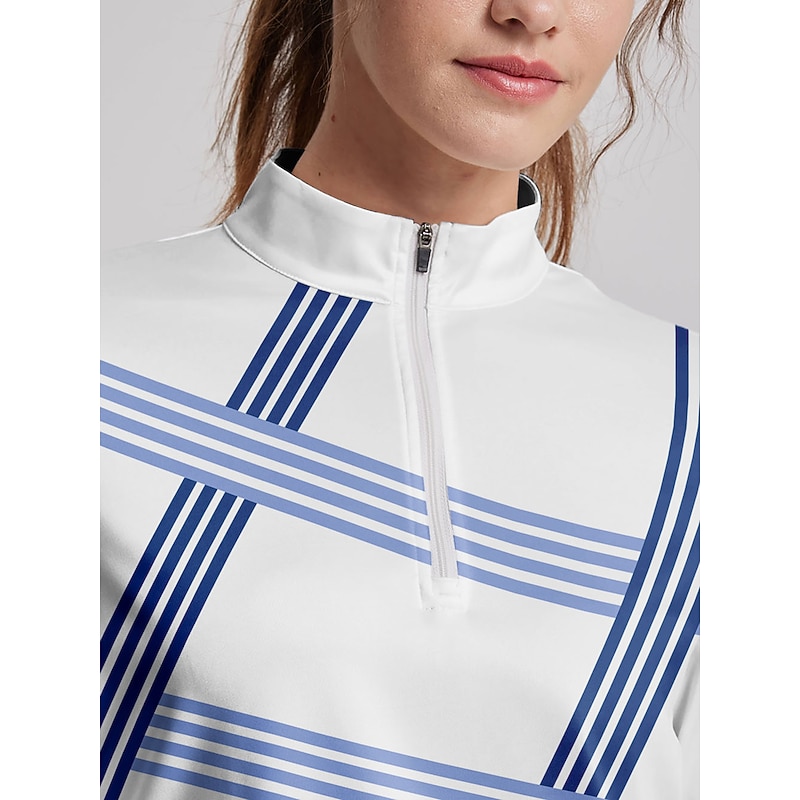 Women's Golf Dress Blue Short Sleeve Sun Protection Dress Ladies Golf Attire Clothes Outfits Wear Apparel2