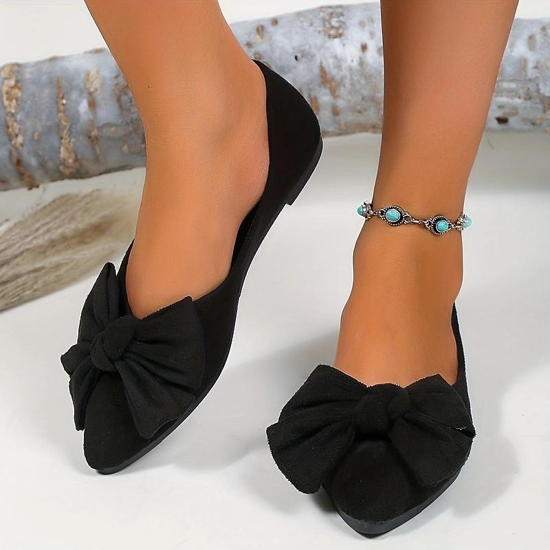Women's Elegant Bowknot Pointed Toe Flats – Stylish Slip-On Loafers for Casual, Office, and Party Wear4