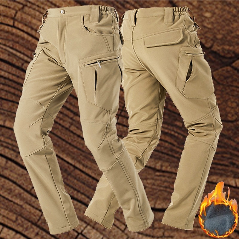 Men's Cargo Pants Softshell Pants Combat Trousers Tactical Pants Hiking Pants Pocket Print Plain Comfort Breathable Outdoor Daily Going out Fashion Casual Black Khaki