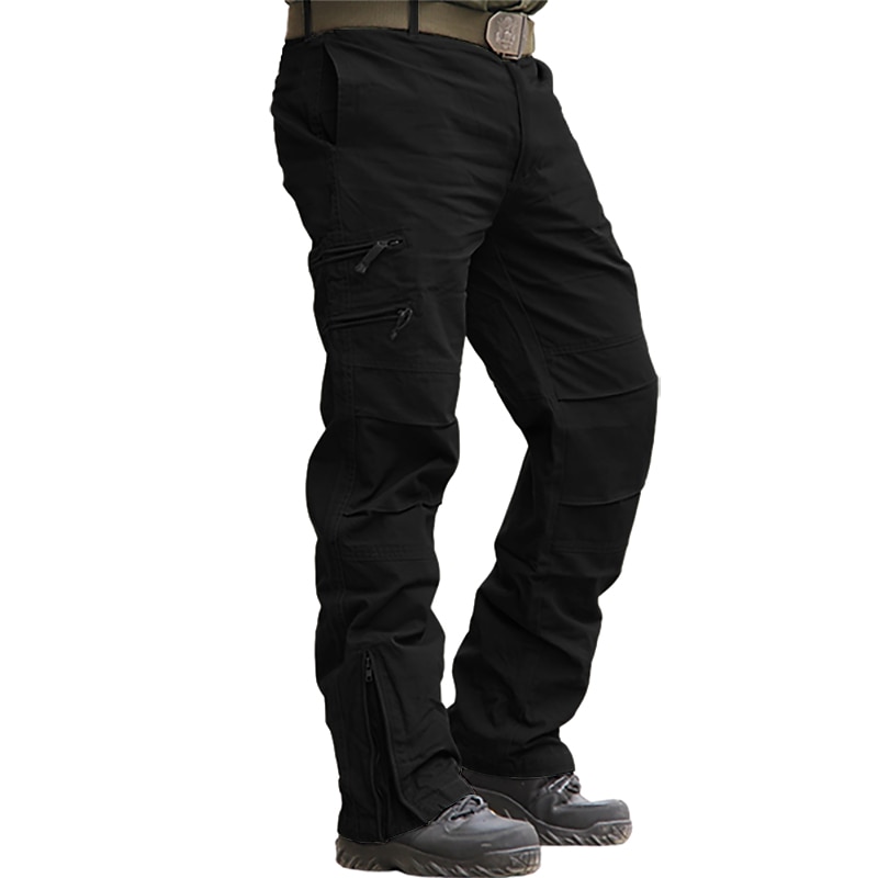 Men's Cargo Pants Tactical Pants Zip Leg Plain Comfort Breathable Camping & Hiking Workout Black Army Green4