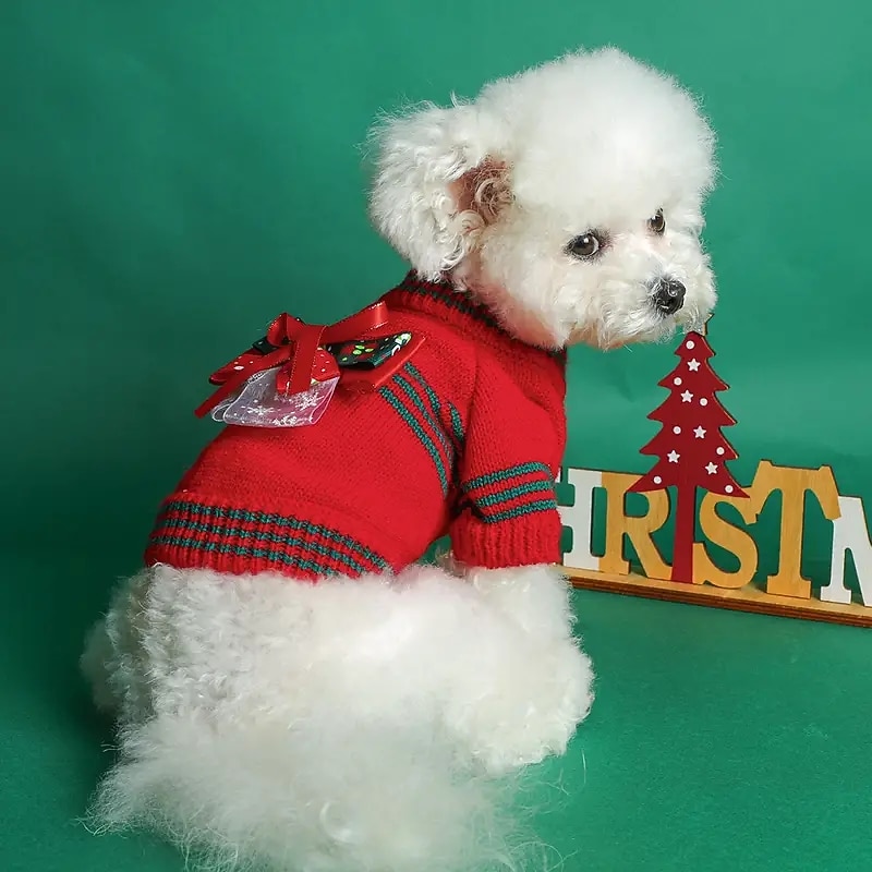 Dog Cat Sweatshirt Christmas Costume Christmas Outfit Party Casual Winter Warm Breathable Soft Washable Comfortable Christmas Outdoor Casual Daily Dog Clothing for Bichon Frise Pomeranian Baby Pet3