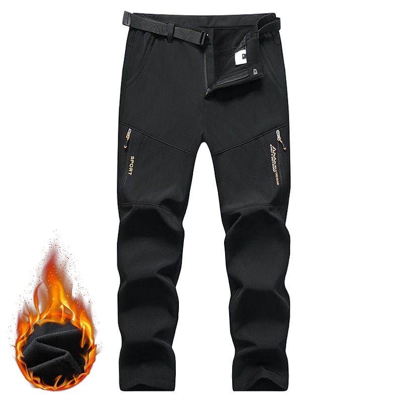 Men's Cargo Pants Softshell Pants Winter Pants Track Pants Hiking Pants Zipper Pocket Solid Color Waterproof Windproof Full Length Outdoor Camping & Hiking Fashion Casual Black Army Green3