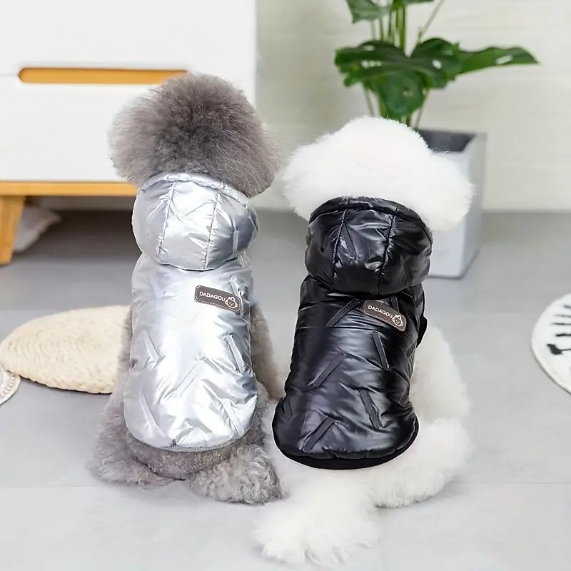 Dog Cat Coat Jacket Fashion Casual Winter Waterproof Warm Breathable Soft Washable Outdoor Casual Daily Dog Clothing for Bichon Frise Pomeranian Baby Pet Papillon Small