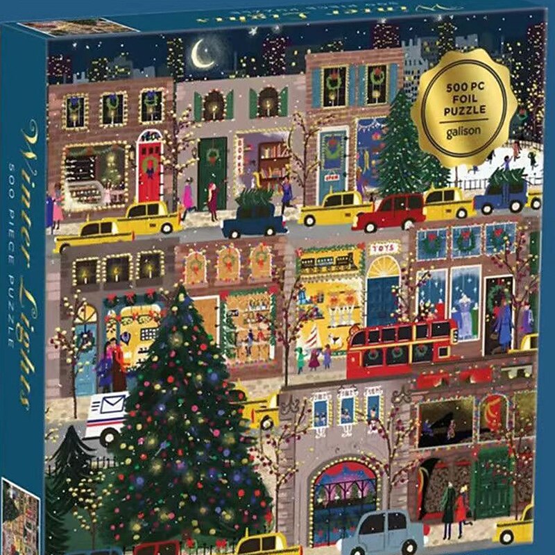 Winter Lamp Puzzle 500 Pieces Galison Festival Night Puzzle Toys High Quality2