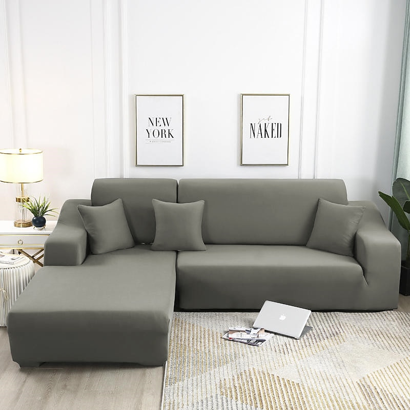 Dustproof All-powerful Slipcovers Stretch Sofa Cover Burgundy Super Soft Fabric Couch Cover With One Free Boster Case(Chair/Love Seat/3 Seats/4 Seats)2