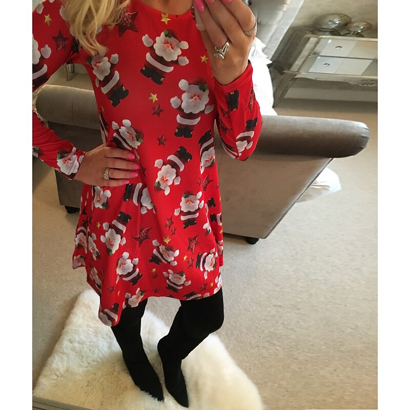 Santa Claus Dress Women's Christmas Adults' Christmas Masquerade Christmas Eve Christmas New Year Eve Top3