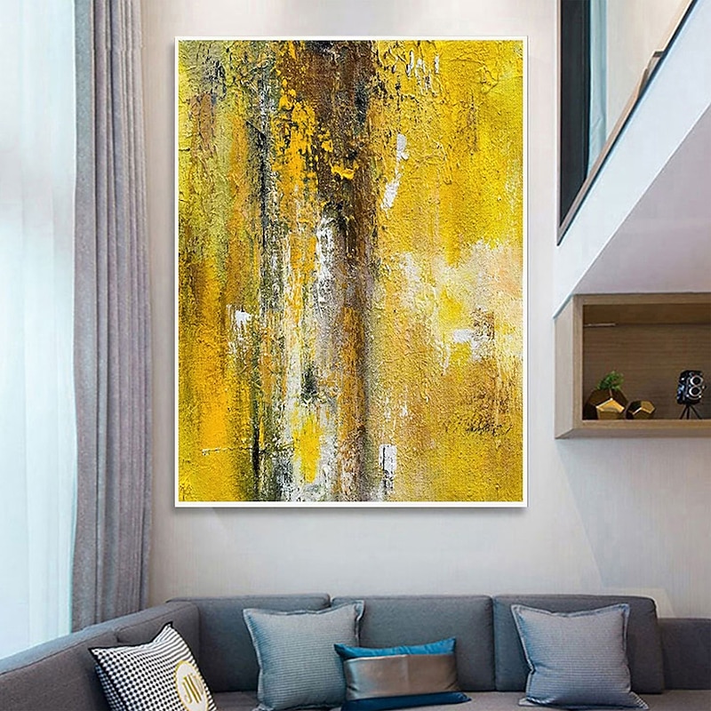 Large Abstract Painting Hand Painted Wall Art painting Oversized Painting Yellow Painting Gold Painting for Living Room Wall Art Abstract Painting Home Decoration Decor ready to hang or canvas3