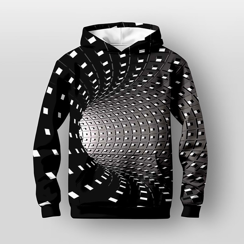 Boys 3D Graphic Hoodie Pullover Long Sleeve 3D Print Fall Winter Fashion Streetwear Cool Kids 3-12 Years Hooded Outdoor Casual Daily Regular Fit3