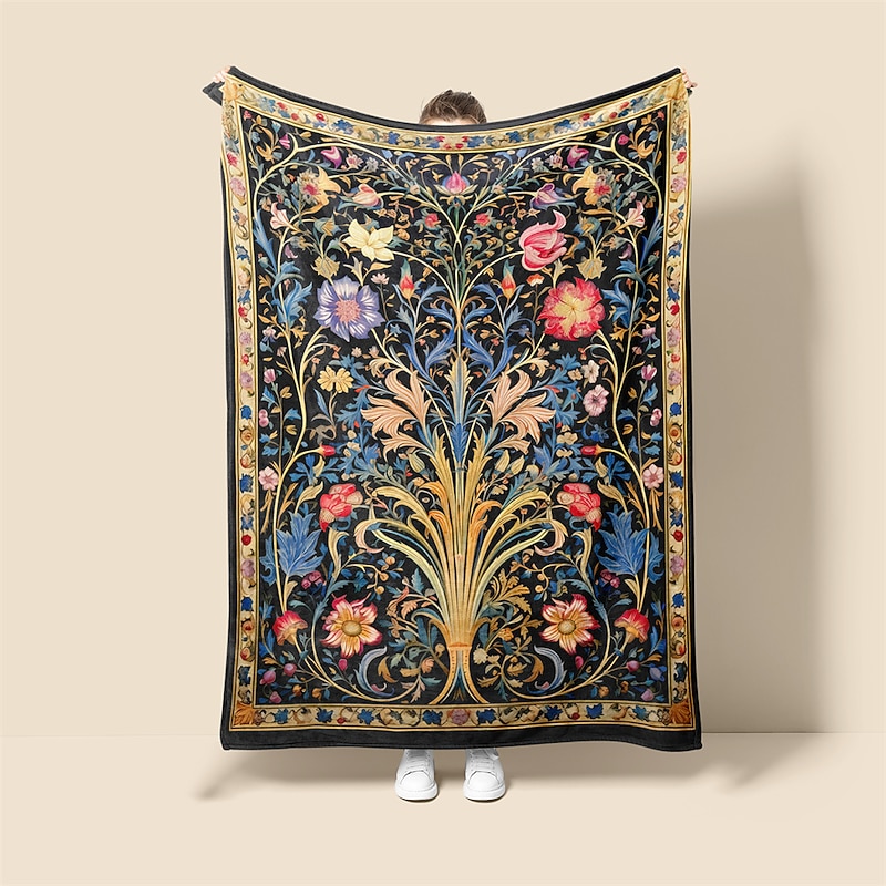 The Tree Of Life Vintage Pattern Super Soft  Throws Blanket,Novelty Flannel Throw Blankets Warm Printed All Seasons  Gifts Home Decor Big Blanket2