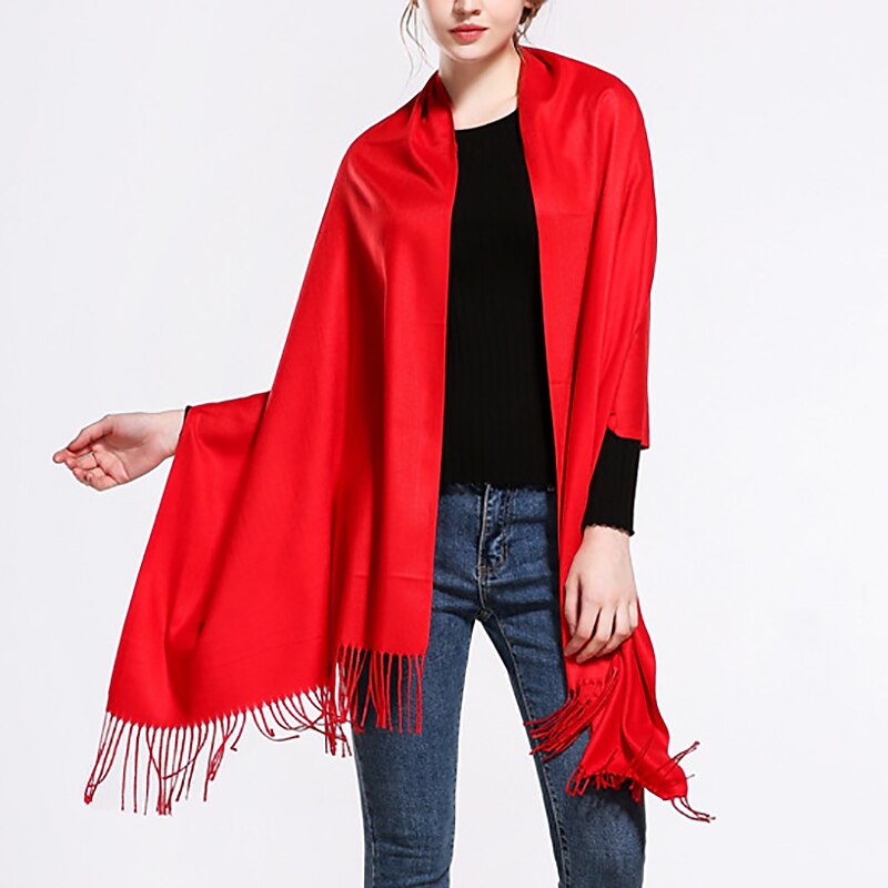 Women's Wrap Women's Scarves Bridal's Wraps Elegant Bridal Sleeveless Imitation Cashmere Wedding Wraps With Tassel For Wedding Spring4