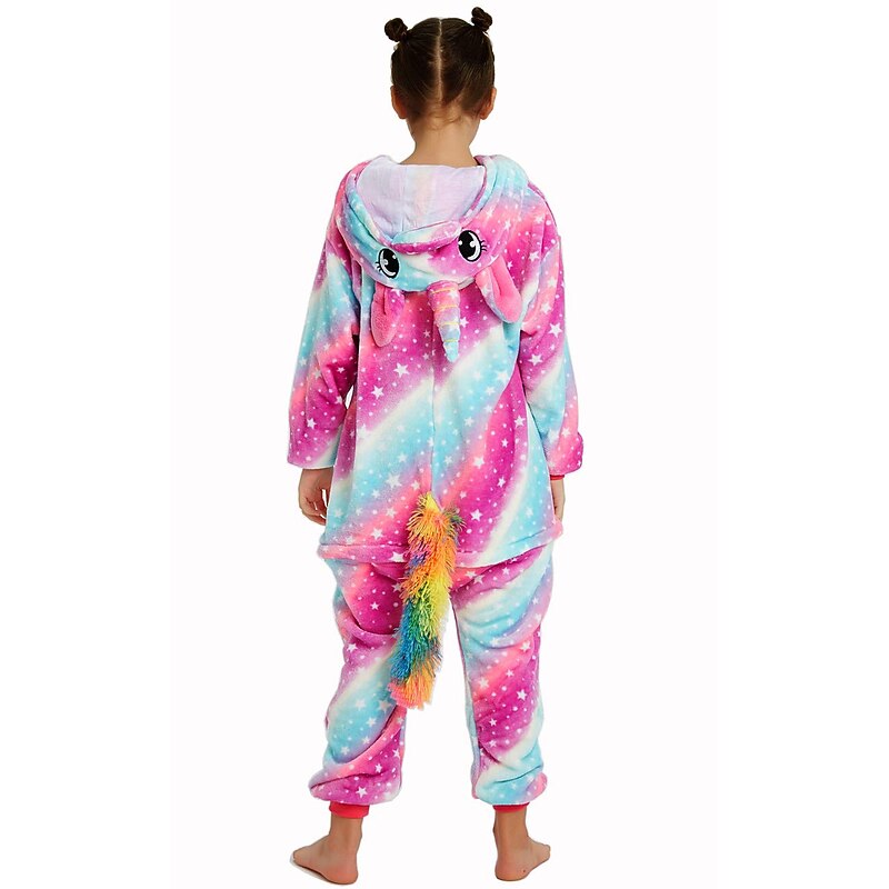 Set with Flannel Onesie Kigurumi Pajamas Claw Slippers 2 PCS Set Nightwear Camouflage Cute Unicorn Rainbow Animal Kid's Unisex  Cozy Homewear3