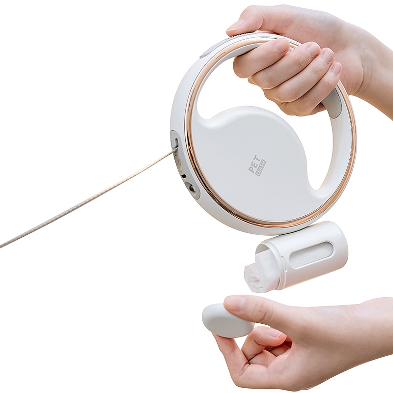 Dog Pets Leash Reflective Band Running Leash LED Lights Foldable With Anti-Slip Handle Portable Reflective Outdoor Running Walking Solid Colored Classic Small Dog Medium Dog Large Dog 1 set2