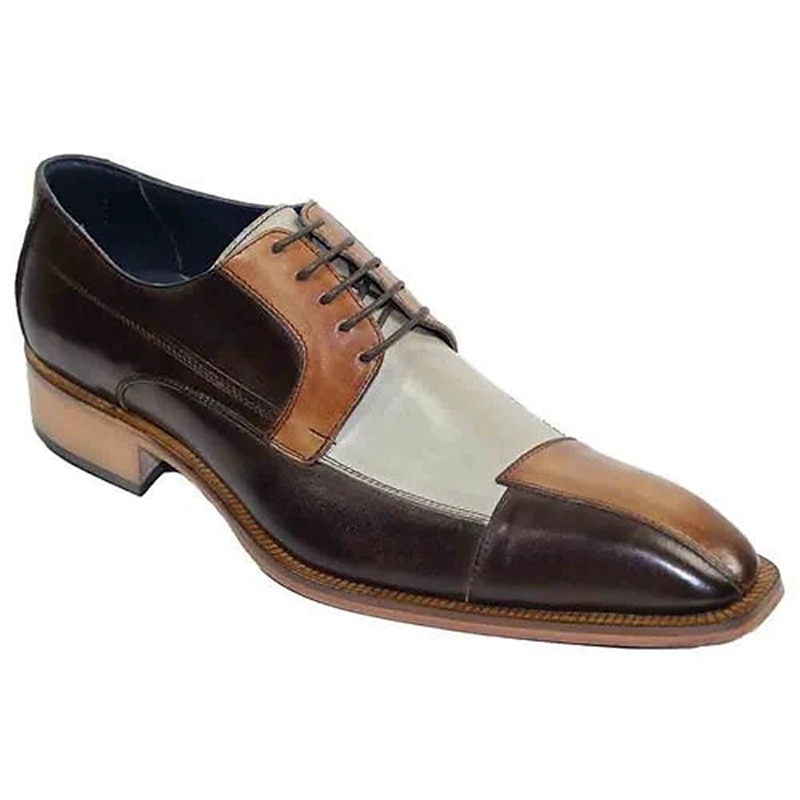 Men's Gradient Faux Leather Oxford Shoes – Hand-Painted Design, Lace-Up Formal Dress Shoes, Perfect for Special Occasions4