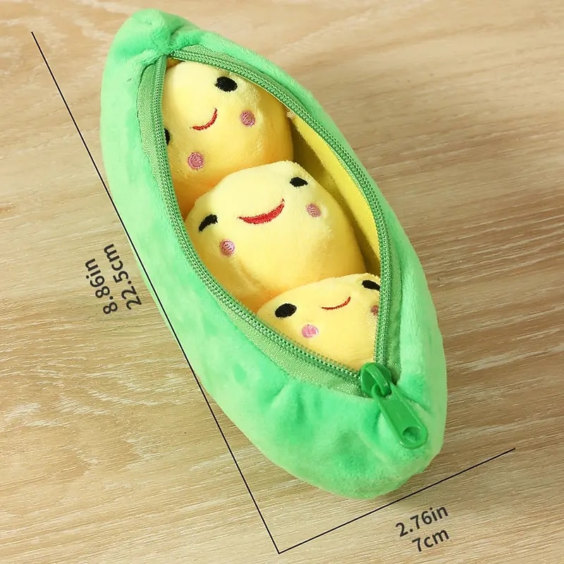 Adorable 1pc Cartoon Pea Pod Plush Toy - Perfect for Small and Medium Dogs!4