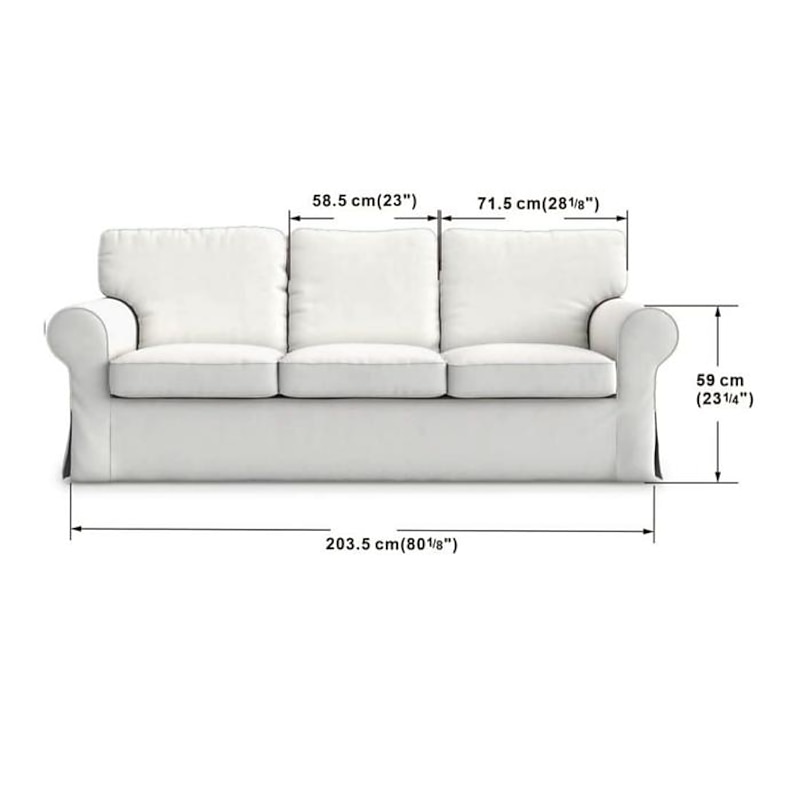 3 Seat Sofa Cover, Couch Cover with 3 Cushion Cover and 3 Backrest Cover For Ektorp Slipcover Washable Furniture Protector  LITB PRIME cover Ektcover3