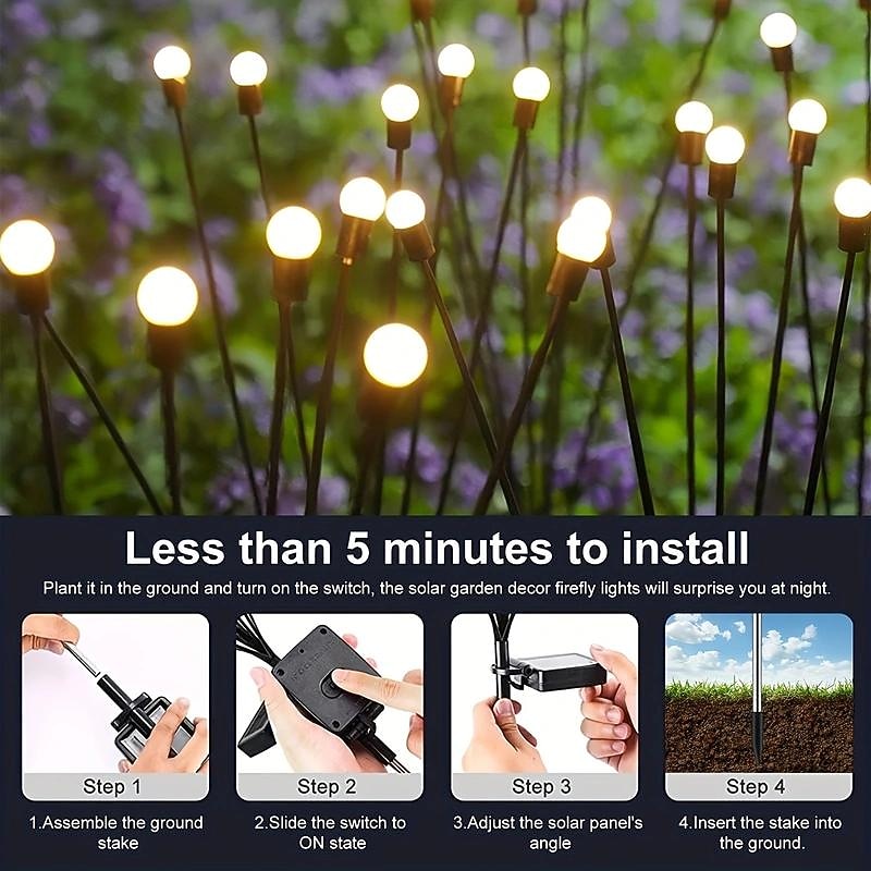 6/8/10 Lights Solar Lawn Lamp Garden Lamp, LED Wind-driven Firefly Ground Plug Lamp, Garden Decoration Festival Lamp2
