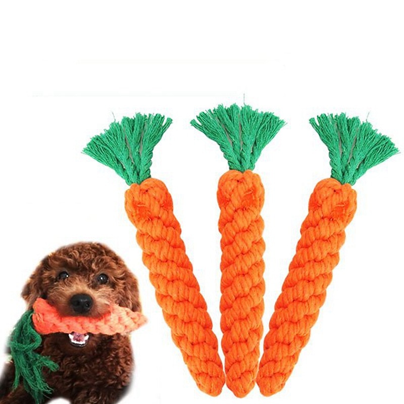 Dog Toy Cotton Rope Toy Set Pet Knitted Carrots Pet Tooth Grinding Tooth Cleaning Bite Resistant Rope Carrots3