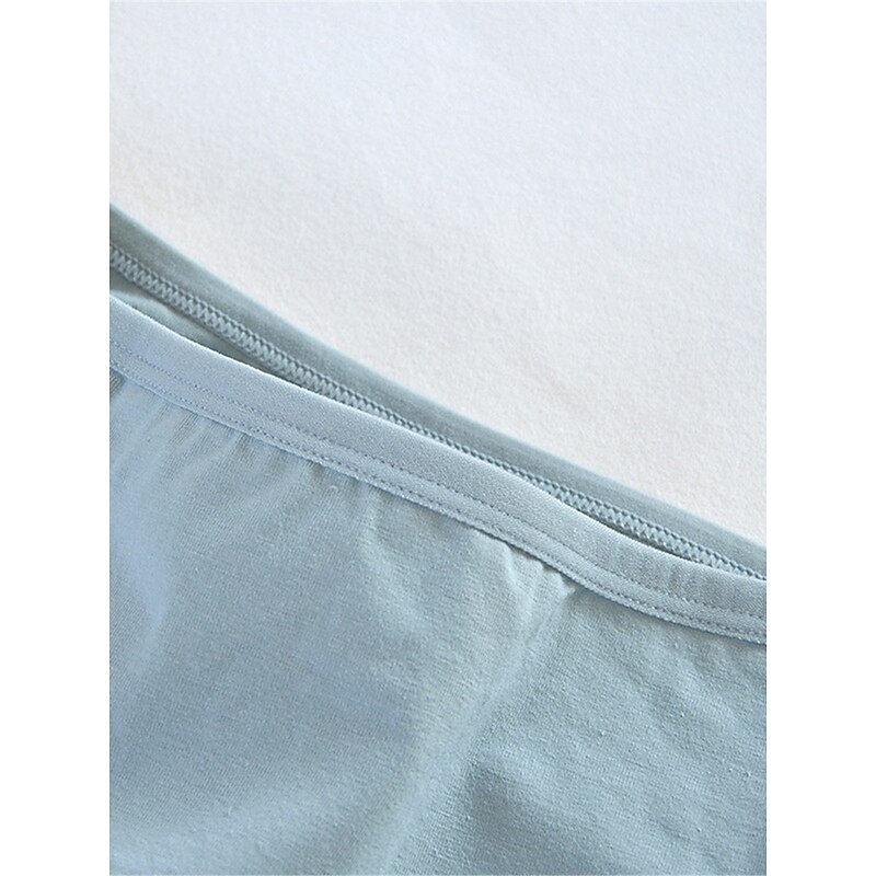 Women's Panties Pure Color Undergarments Comfort Home Daily Bed Cotton Breathable Elastic Waist Summer Spring Home Outfits3