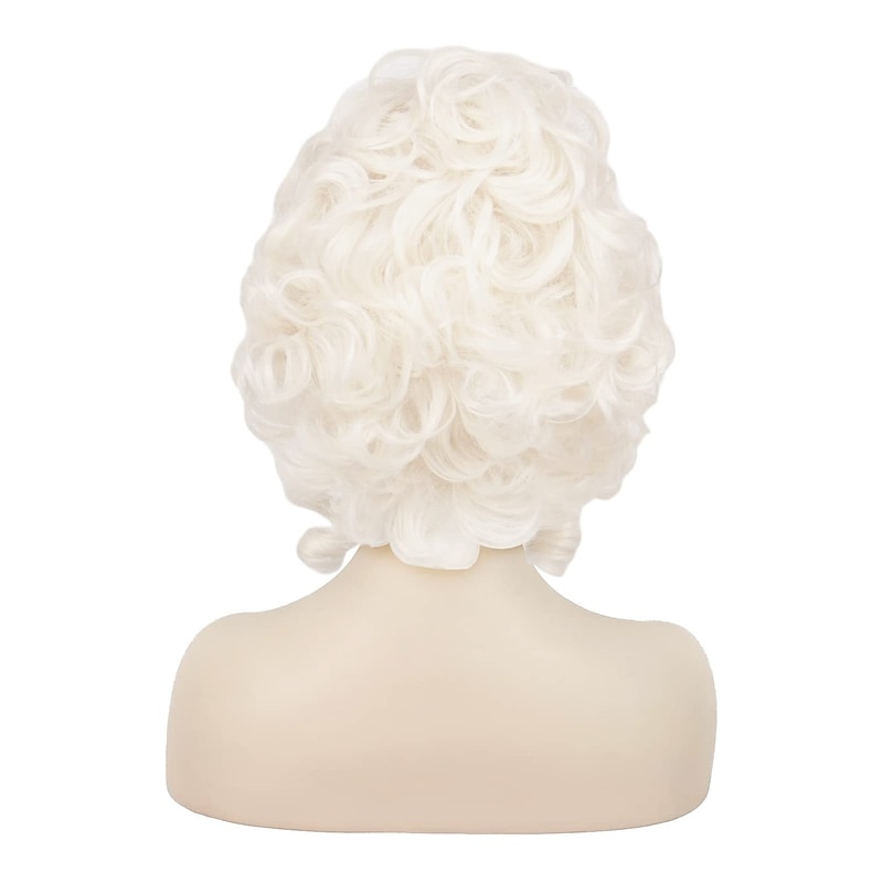 Madame Morrible Wicked Cosplay Witches Wig Platinum Blonde Beehive Wig 18th Century Baroque Wig for Women Lady Natural Synthetic Victorian Cosplay Party Costume Wig (Platinum Blonde) Halloween Wigs4
