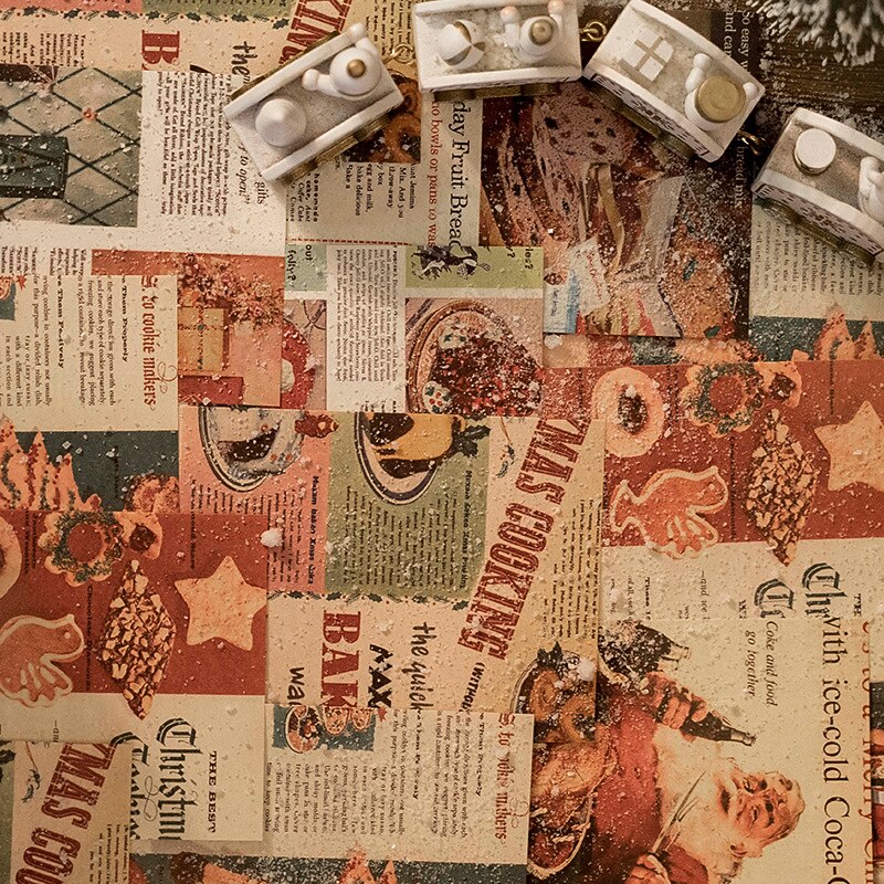 50pcs Christmas Wrapping Paper Roll 10 Styles Lovely Eco-Friendly Recycled Wrapping Paper for Choice3