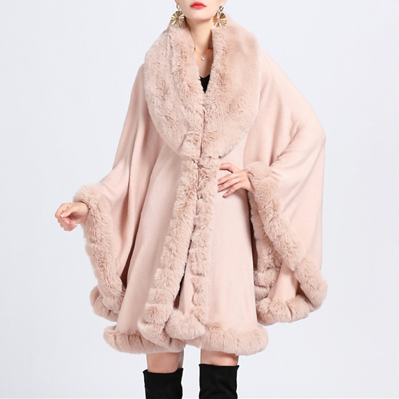 Faux Fur Wraps Shawls Women's Wrap Elegant Keep Warm Sleeveless Faux Fur Wedding Wraps With Pure Color For Wedding Fall & Winter3
