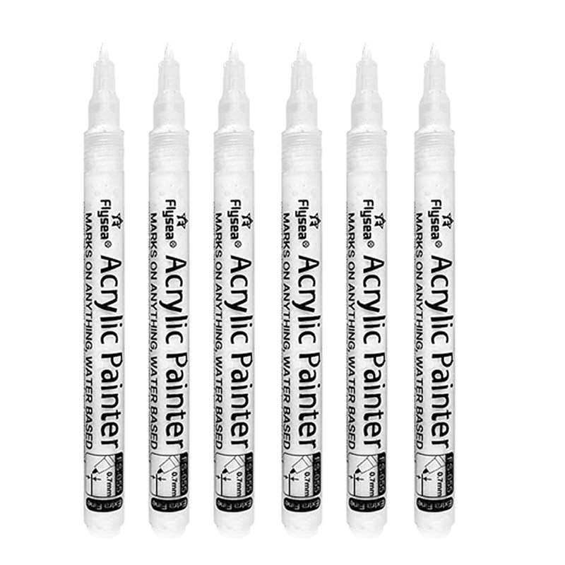 Acrylic Paint Pens 6pcs/Pack Black White Paint Markers Paint Pens For Rock Painting Stone Ceramic Glass Wood Plastic Glass Metal CanvasDrawing Water-Based Acrylic Paint SetsPerfect For Easter Dec2