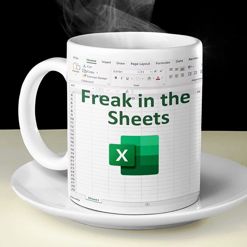 Freak In The Sheets Excel Coffee Mug, Funny Spreadsheet Excel Mug Great Gifts For Coworkers, Accounting Friends, And More, Christmas Gifts3