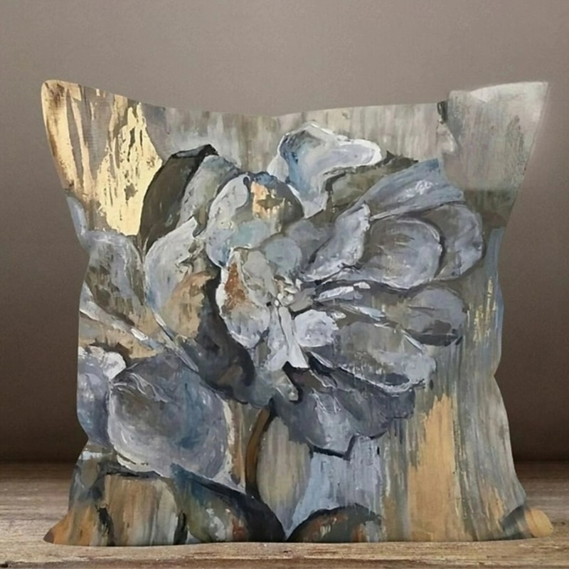 Blue Flower Double Side Pillow Cover 1PC Soft Decorative Square Cushion Case Pillowcase for Bedroom Livingroom Sofa Couch Chair4