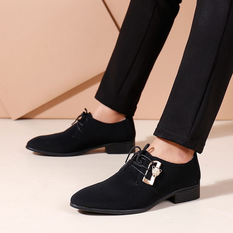 Men's Fashion Oxford Shoes – Light Blue Lace-Up Dress Shoes with Golden Tiger Detail for Formal or Casual Occasions 7