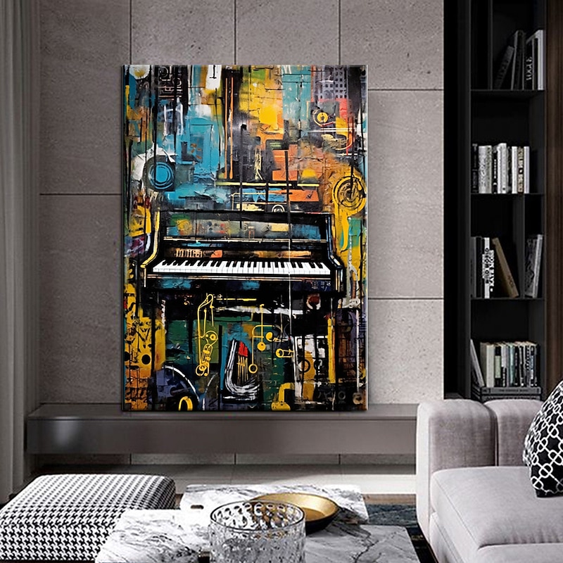 Handmade pop art painting Hand Painted Citysacpe Art Oil Painting Wall Art Citysacpe Art Painting Abstract Canvas Paintings music oil Painting Decor Rolled Canvas No Frame4